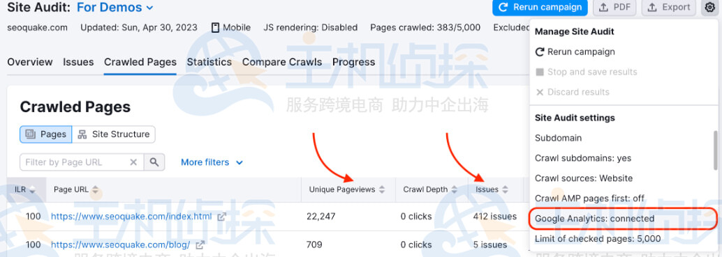 连接Google Analytics账户