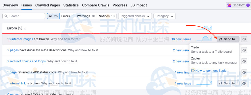 将问题发送给任务跟踪器
