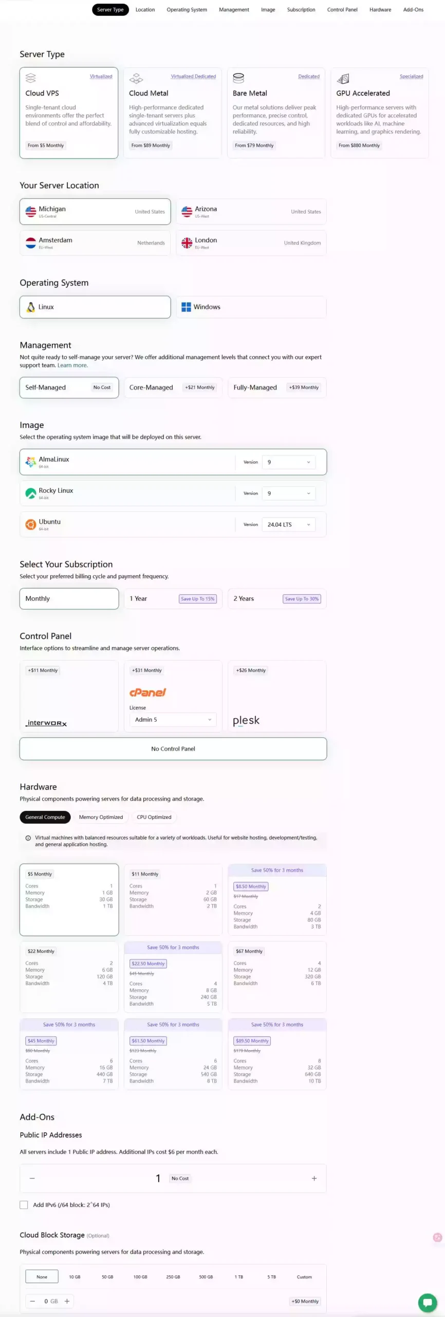 配置服务器并确认信息