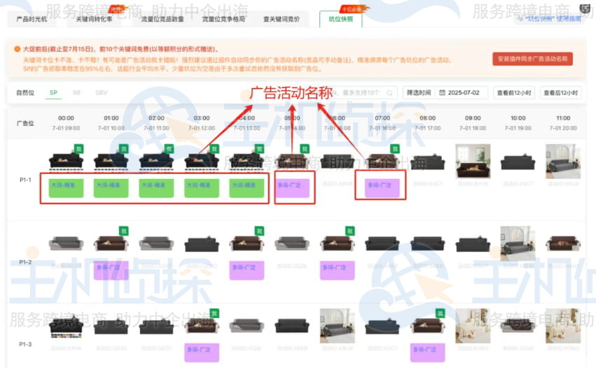 小时级坑位快照