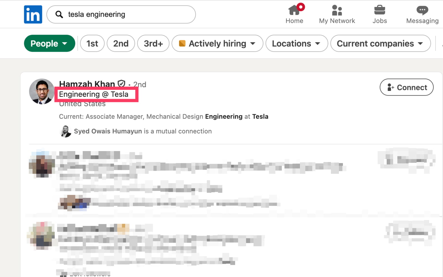 使用LinkedIn的搜索功能