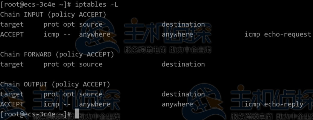 查看服务器内部是否有安全规则所限制