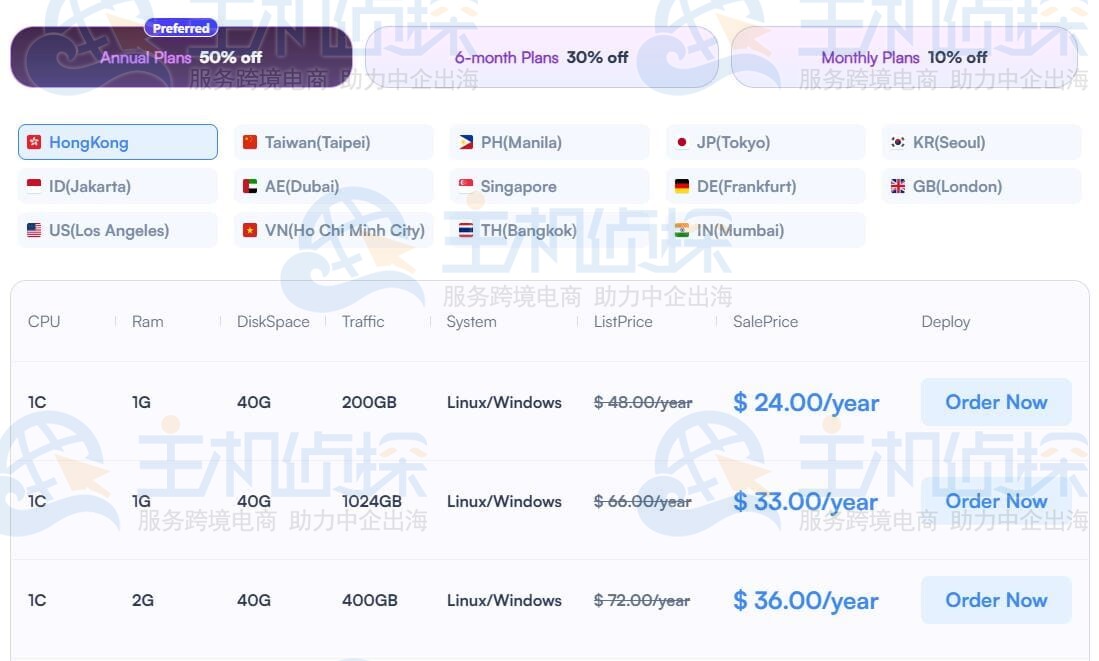 访问SurferCloud定价页面