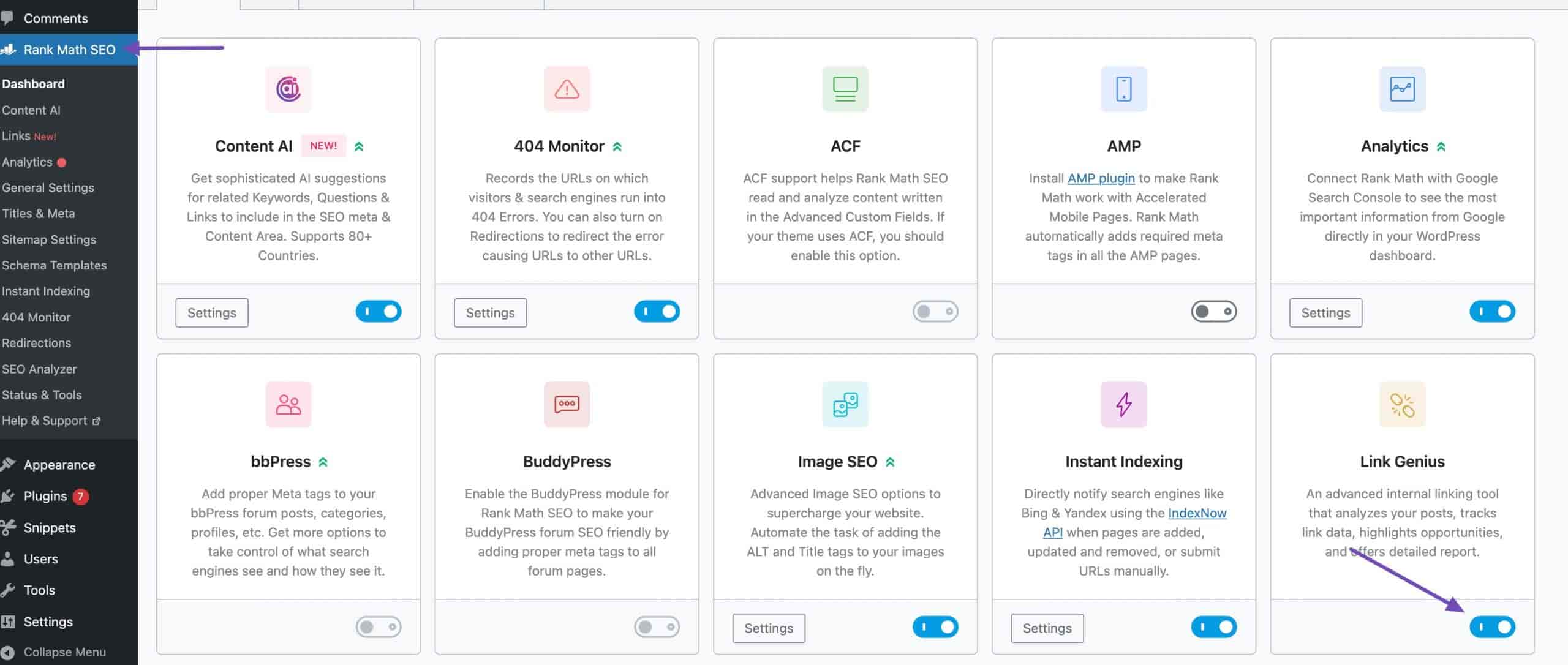 点击AI Link Genius