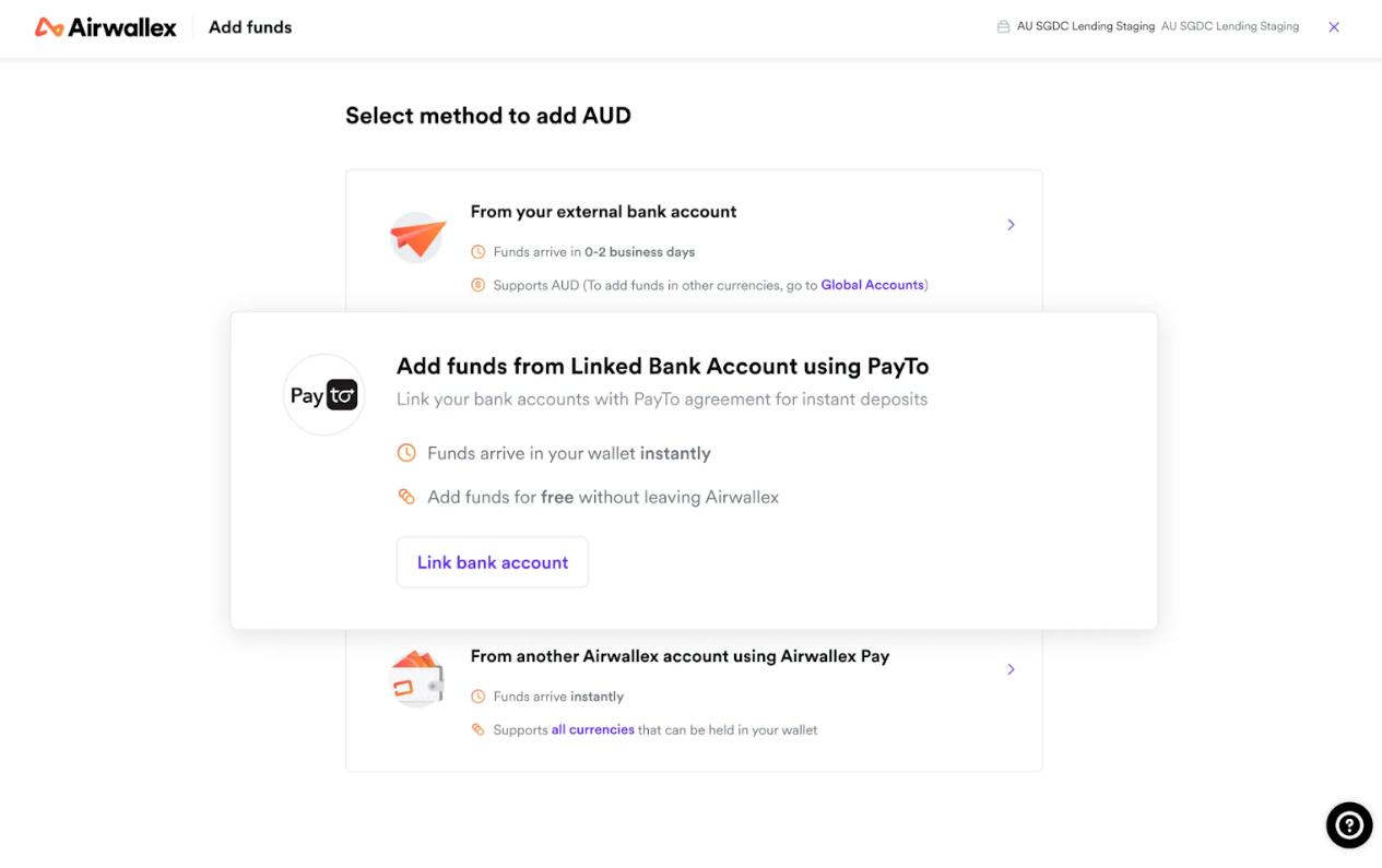 在澳大利亚通过PayTo即时充值