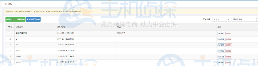 芒果店长ERP自定义店铺授权
