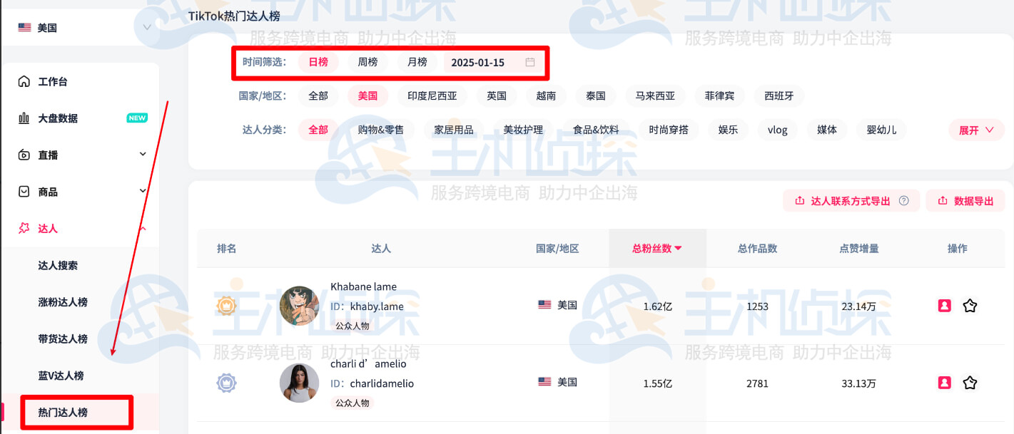 FastMoss黑马达人榜