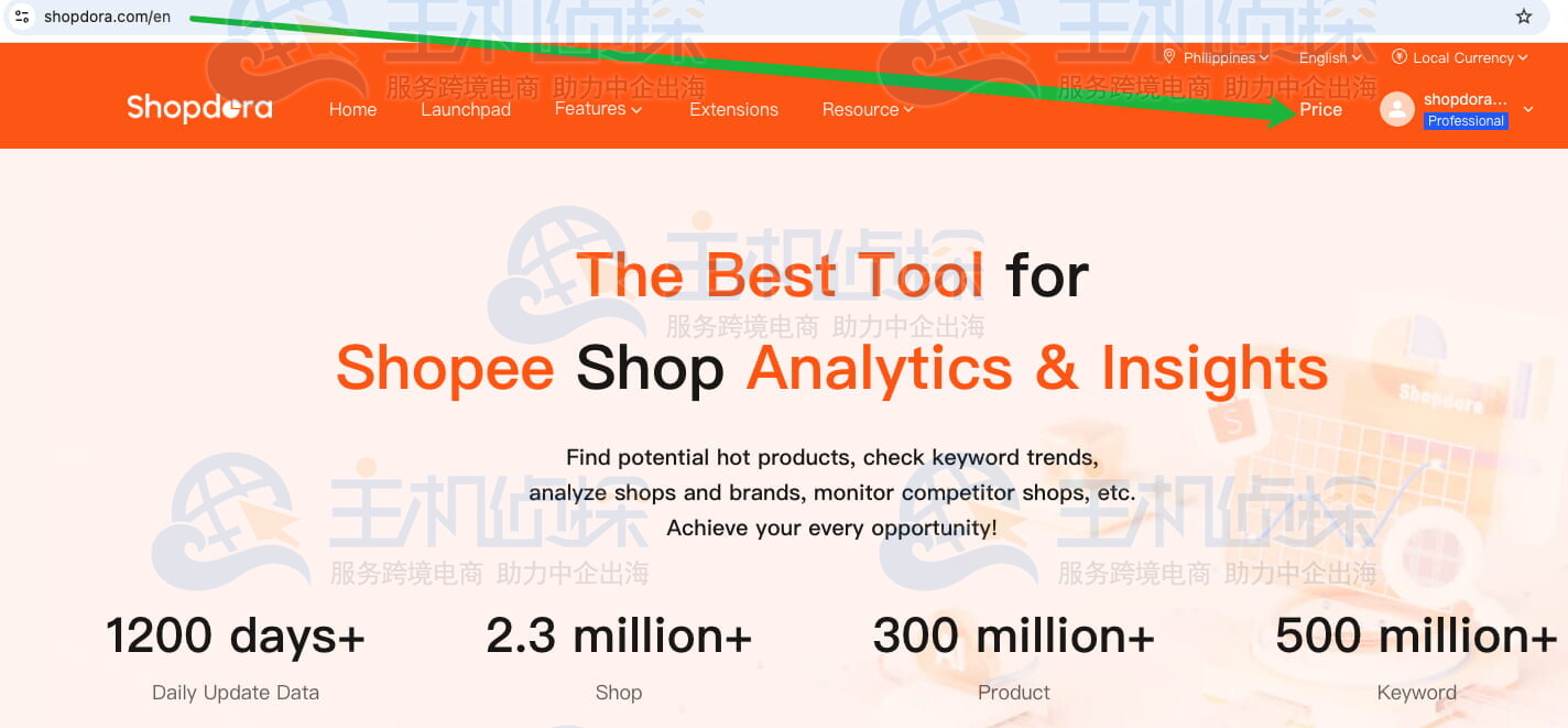 点击价格进入价格套餐页面