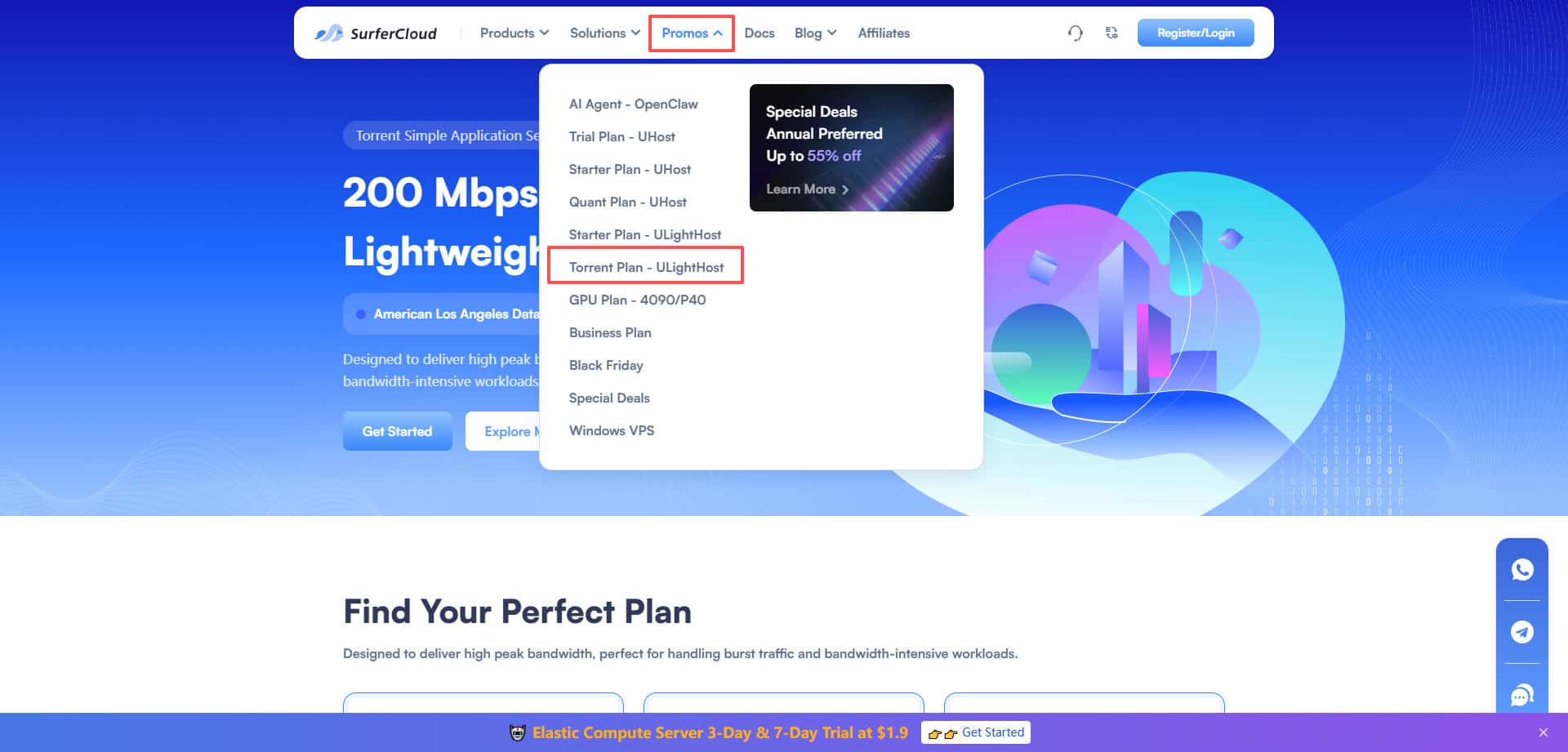 SurferCloud美国云服务器Torrent方案优惠方案