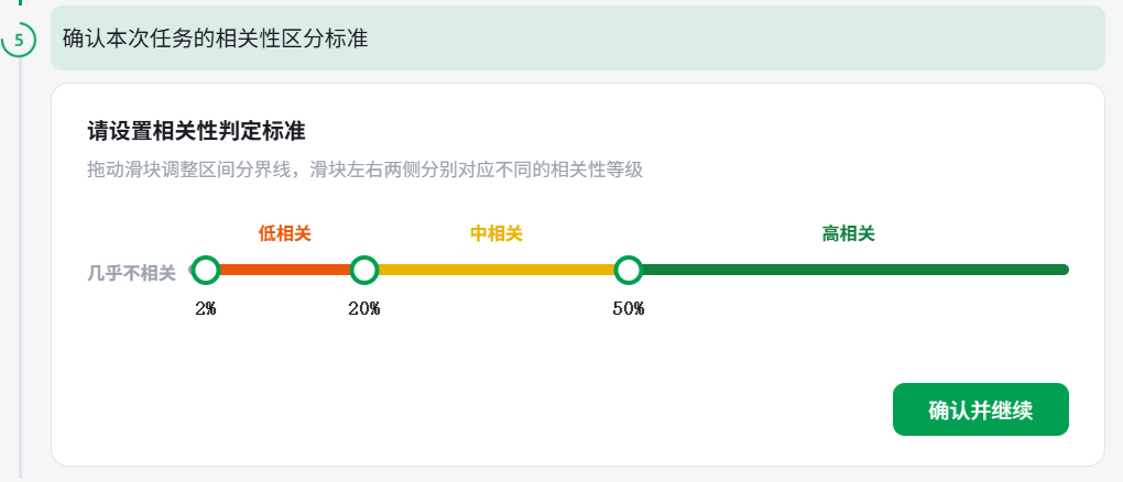 确认相关性阈值