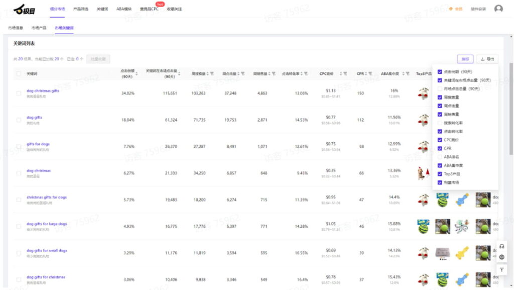 关键词进行多维度排序