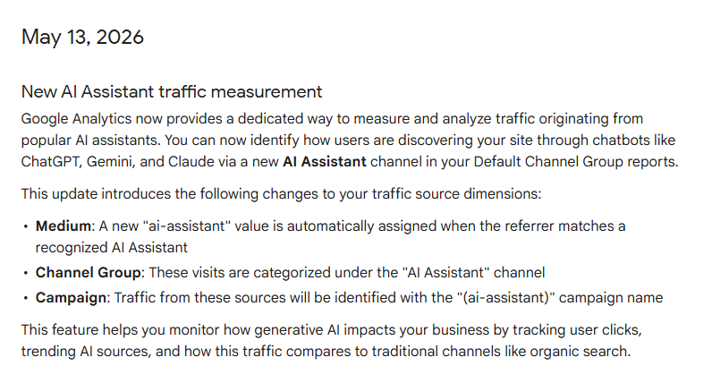 Google Analytics新增“AI 助手”