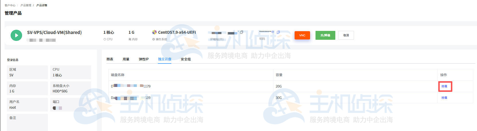 选择需要挂载的云盘