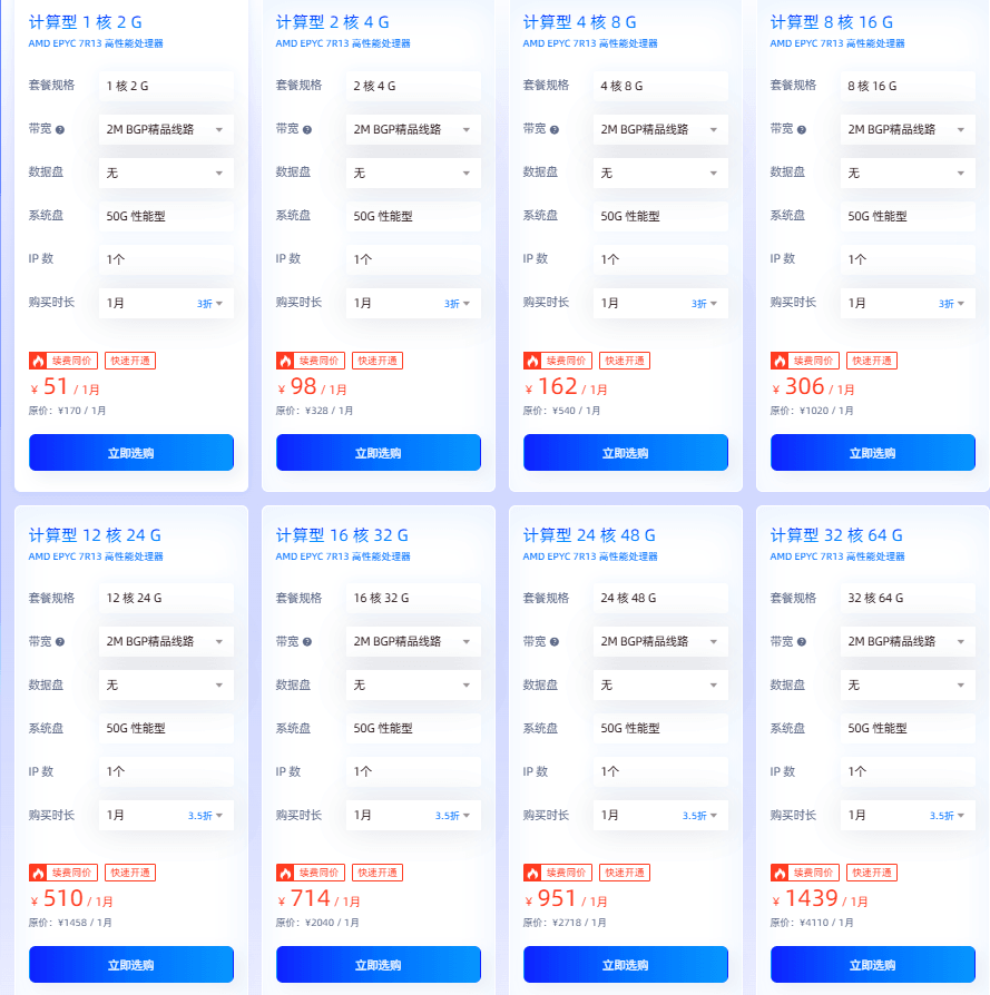 中国香港计算型云服务器
