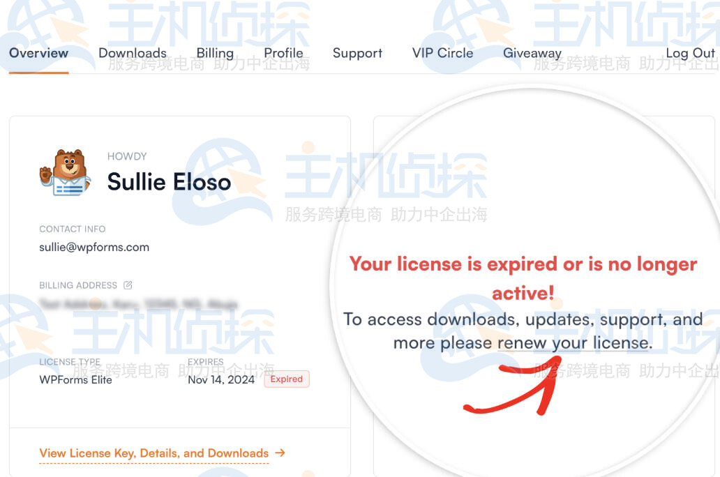 WPForms账户页面