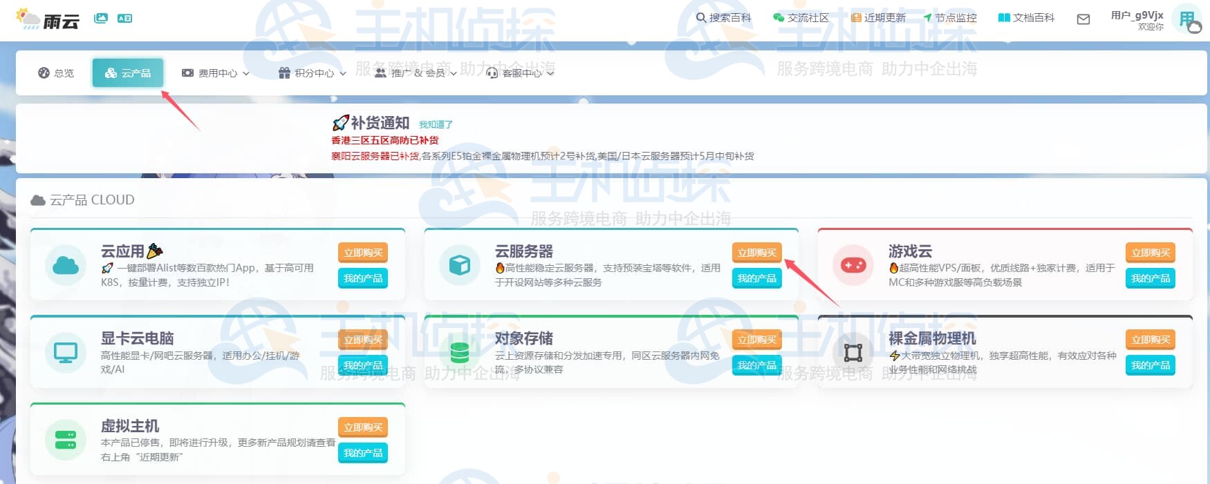 雨云国外云服务器