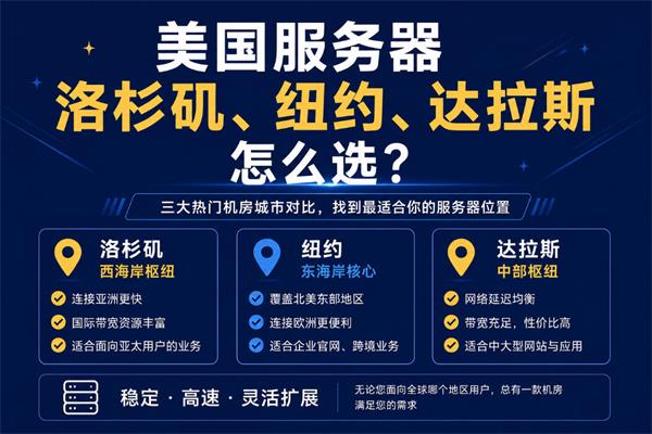 美国服务器洛杉矶、纽约、达拉斯怎么选