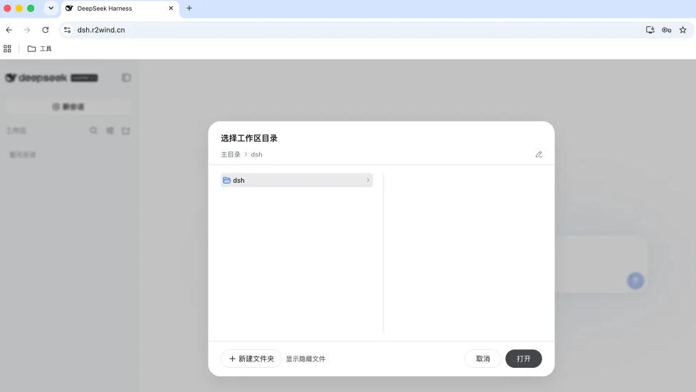 使用 DeepSeek Harness 进行对话
