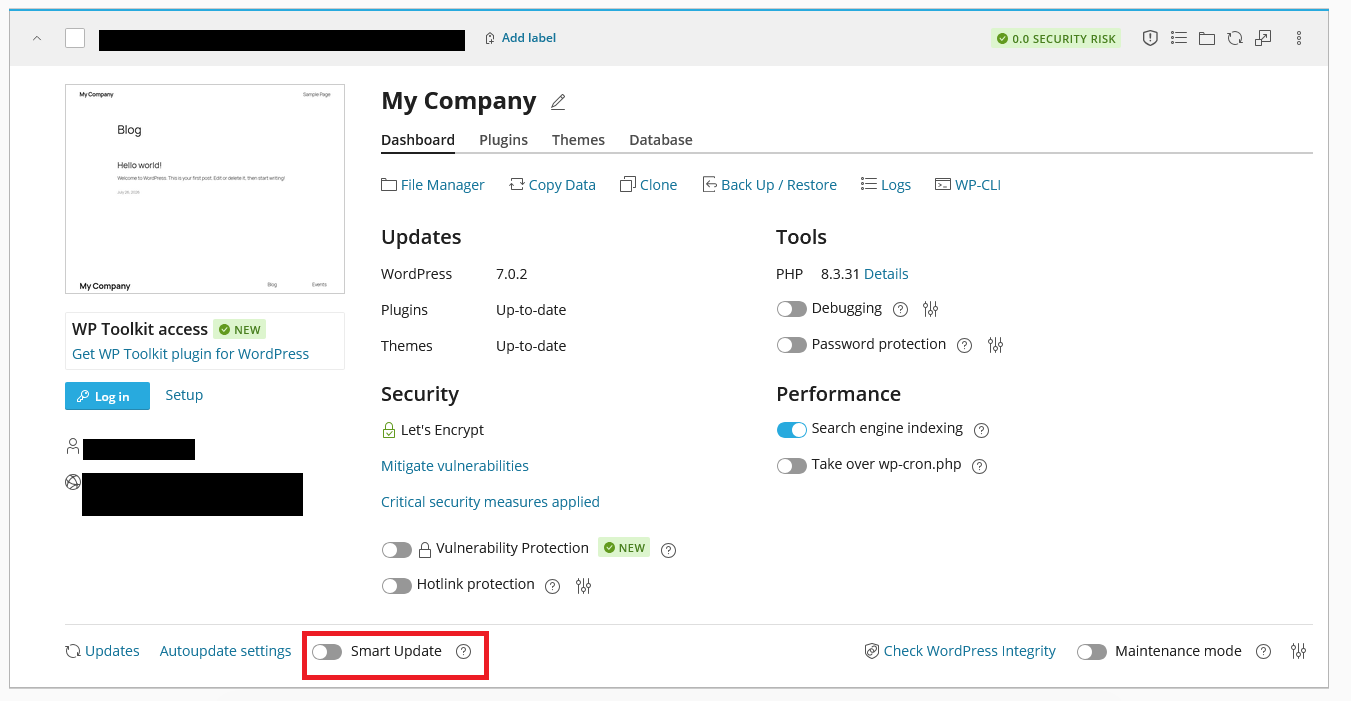 WordPress Smart Updates智能更新界面