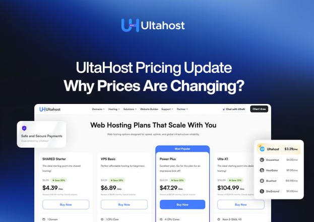 UltaHost宣布调整主机价格
