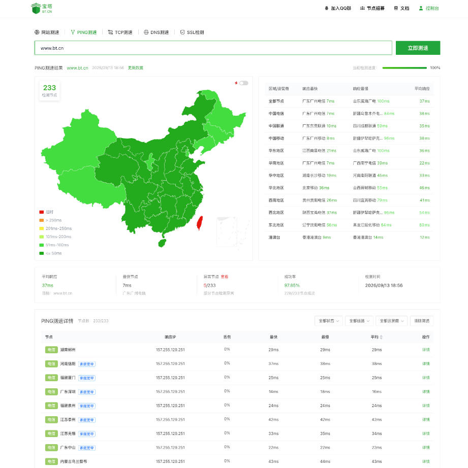 PING 测速